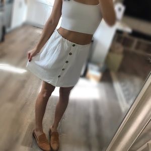 White A Line Mini Skirt